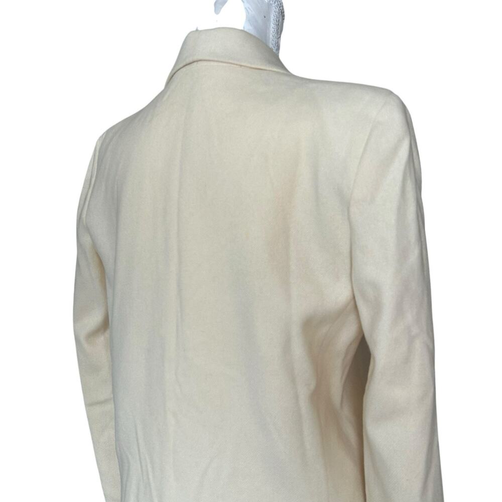 80s Cream Wool Skirt Suit Set Blazer XS Light Academia - Picture 12 of 16